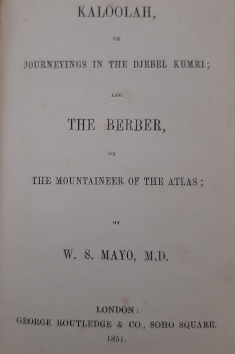 THE BERBER 1851